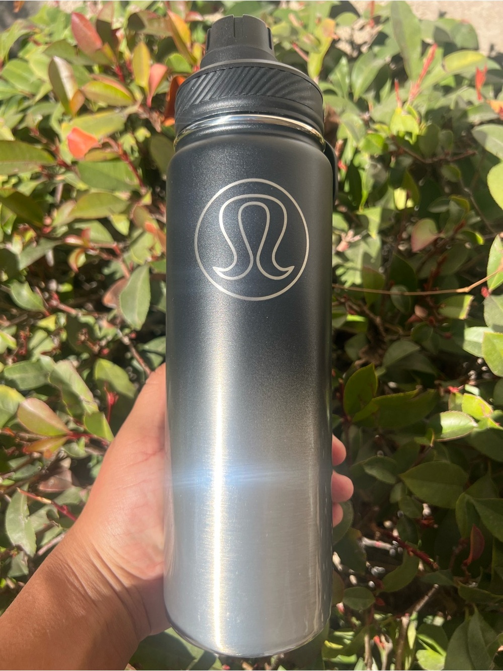 Lululemon 24oz Silver/Black Gradient Color Water Cup/Tumbler